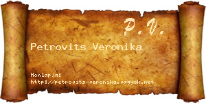 Petrovits Veronika névjegykártya