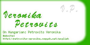 veronika petrovits business card